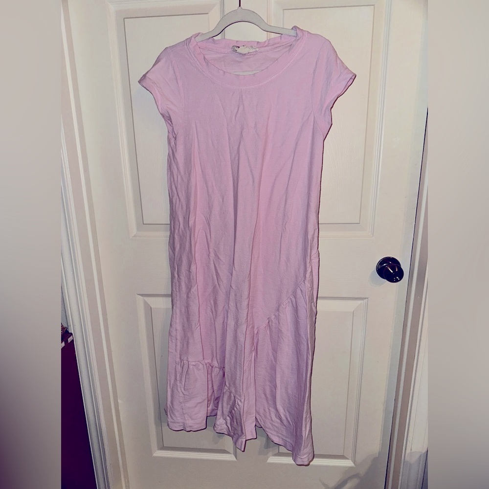 FP Beach free people light pink asymmetrical seam maxi dress vacation spring XS